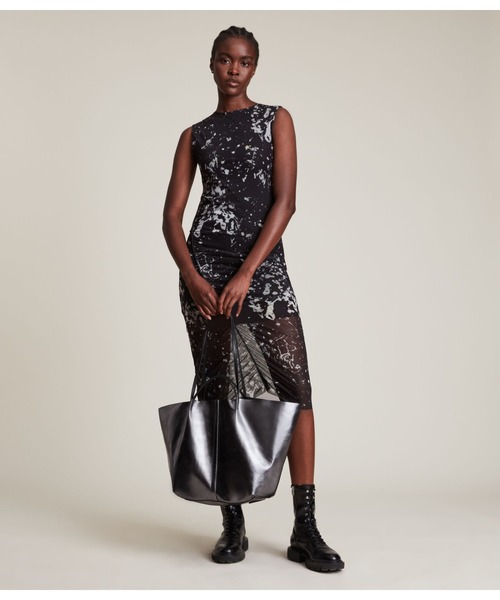「ALLSAINTS」 ノースリーブワンピース 6 ブラック レディース_画像4