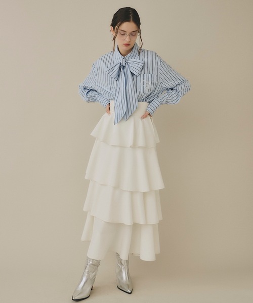 「VIOLETTA」 長袖シャツ FREE アイボリー レディース_画像9
