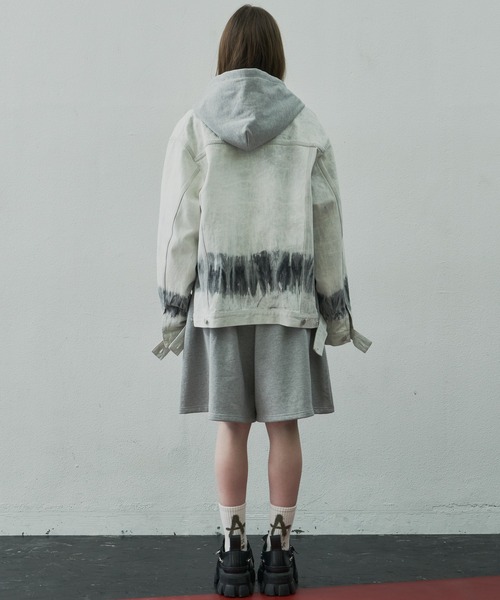 「AIVER」 デニムジャケット LARGE ホワイト×ネイビー メンズ_画像9