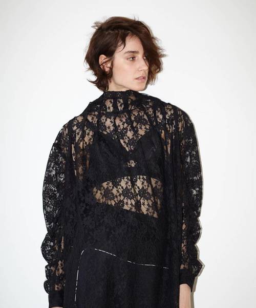 シャツ ブラウス Elin エリン Lace Bottle Neck Blouse レースボトルネックブラウス Zozotown Paypayモール店 通販 Paypayモール