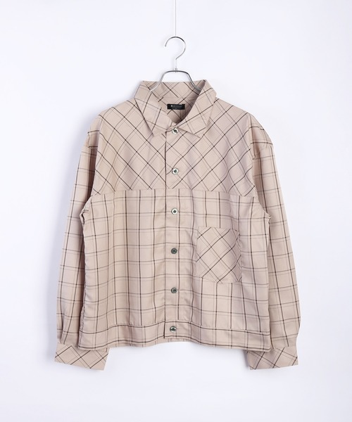 メンズ チェック柄シャツ ビッグシルエット ゆったり H00035 WESTSEA シャツ ビッグシルエット チェック柄シャツ メンズ