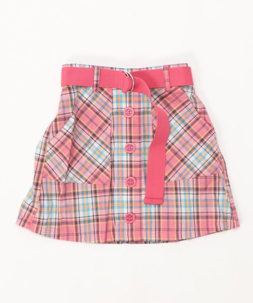 スカート PINKHUNT ベルト付きチェック柄スカート 3683K (トップス別売) キッズ 子供服 女の子 | PINKHUNT | 02