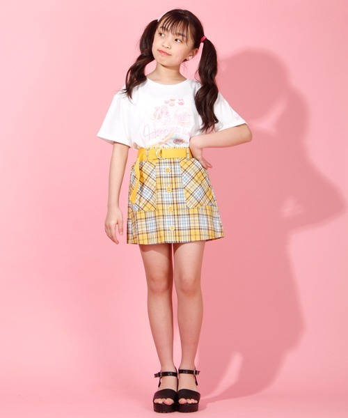 スカート PINKHUNT ベルト付きチェック柄スカート 3683K (トップス別売) キッズ 子供服 女の子 | PINKHUNT | 07