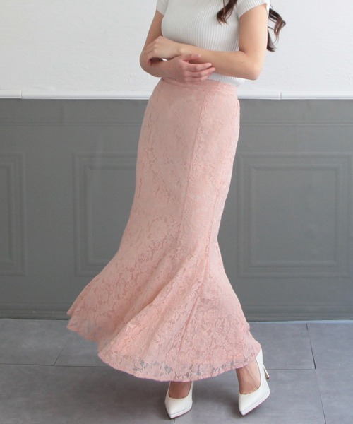 Julia Boutique スカート 総レースロングマーメイドスカート