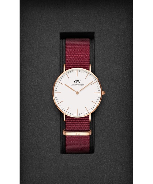 Daniel Wellington 腕時計 CLASSIC ROSELYN 36 DW00100273 Daniel Wellington Classic Roselyn Black Dial Maroon Nylon
