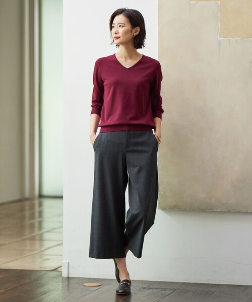 【洗える】PRINCE Vネック ニット 洗える】PRINCE Vネック ニット / J.PRESS LADIES L