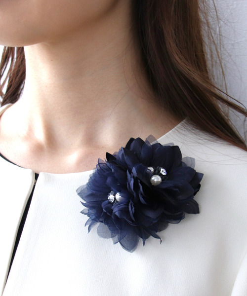 Three Four Time（スリーフォータイム） ブローチ ダブルコサージュ