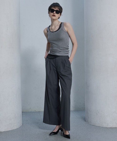 JOSE MOON tシャツ Tシャツ LAME SHEER KNIT TANKTOP/ラメシアー