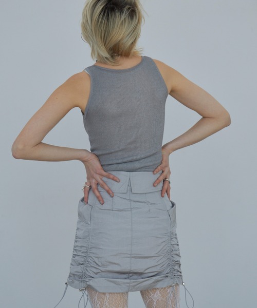 JOSE MOON tシャツ Tシャツ LAME SHEER KNIT TANKTOP/ラメシアー