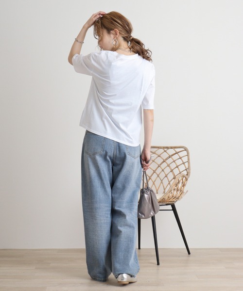 tシャツ BRODIAEA シルケットコットン加工 刺繍Tシャツ