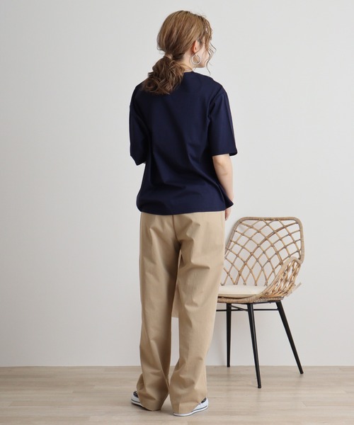 tシャツ BRODIAEA シルケットコットン加工　刺繍Tシャツ レディース セール】BRODIAEA シルケットコットン加工 刺繍Tシャツ（Tシャツ