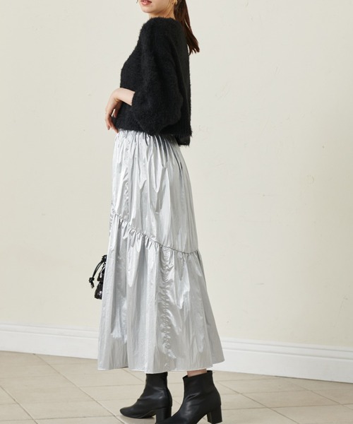 RANAN（ラナン） スカート シャイニーボリュームティアードスカート