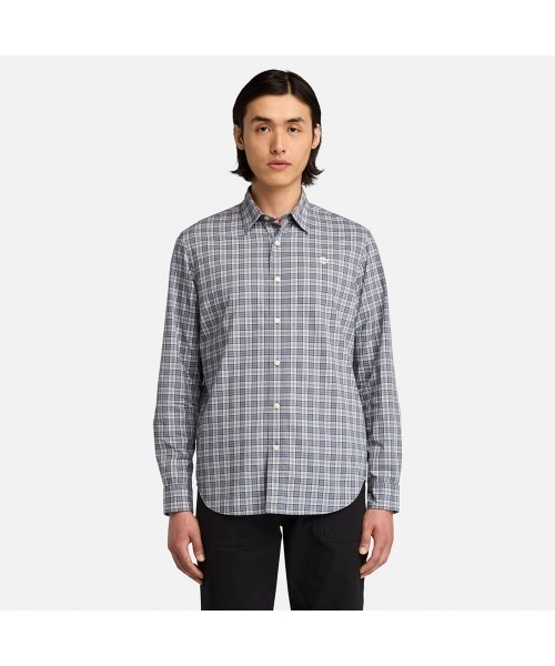 ★美品★【COMOLI】ポプリンシャツ チェック 3 Timberland（ティンバーランド） シャツ メンズ ポプリン チェック