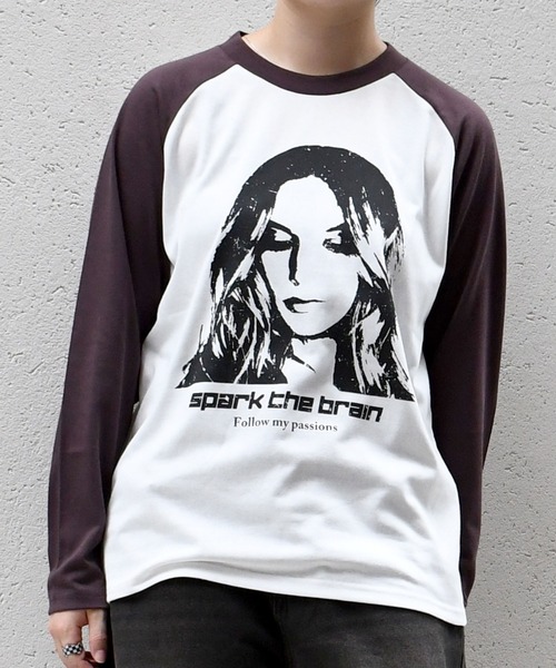 おしゃれスタ tシャツ oversize raglan sleeve print long T