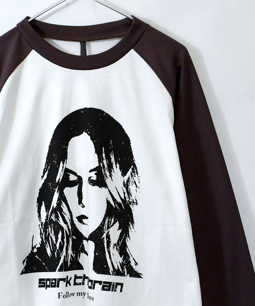 tシャツ long sleeve raglan t / ロングスリーブラグランTシャツ レディース おしゃれスタ tシャツ oversize raglan sleeve print long T