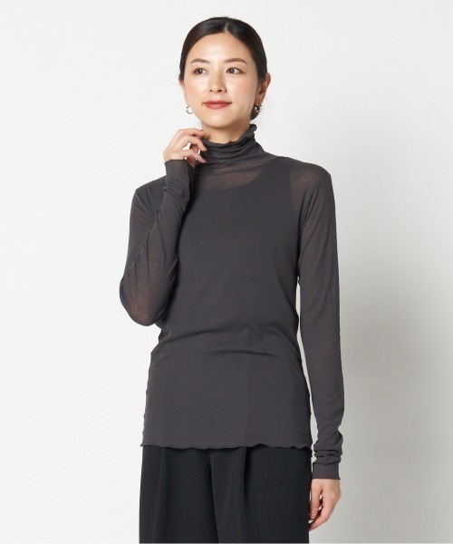 tシャツ 「smooth skin series」SHEER RIB JERSEY TURTLE レディース