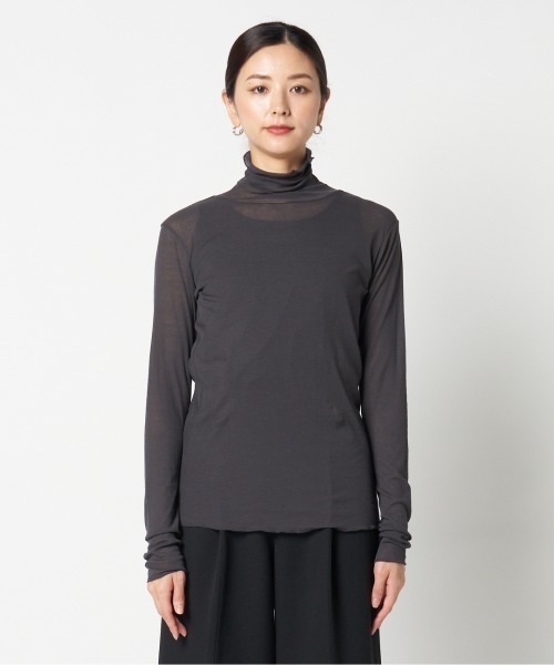 tシャツ 「smooth skin series」SHEER RIB JERSEY TURTLE レディース HELIOPOLE tシャツ 「smooth skin series」SHEER RIB JERSEY