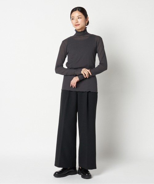 tシャツ 「smooth skin series」SHEER RIB JERSEY TURTLE レディース HELIOPOLE tシャツ 「smooth skin series」SHEER RIB JERSEY