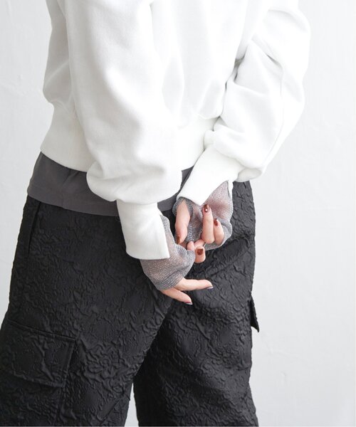 ダイアグラム 25AW 切替 シャツ カットソー 長袖 レイヤード風 白 36 シルケットスムース布帛袖切替ブラウスカットソー|FUNNY COMPANY+