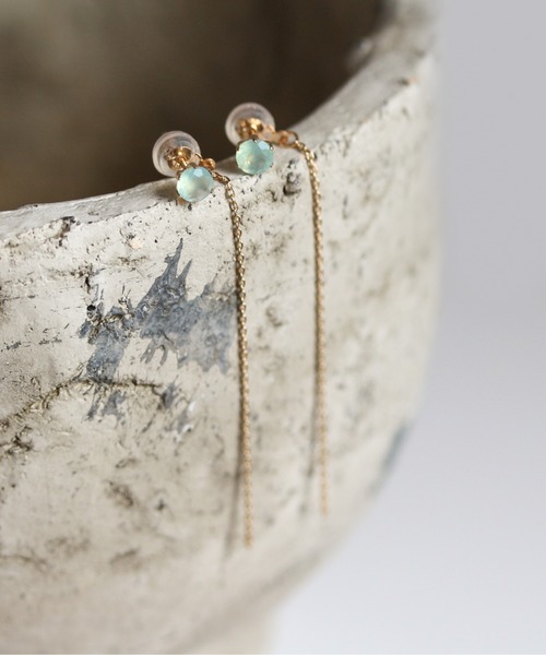 cui-cui（キュイキュイ） ピアス ブルーオパール チェーン ピアス