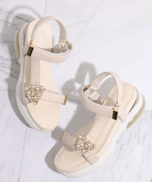 diana 「+diana」 ヒールサンダル 24.5cm アイボリー レディース
