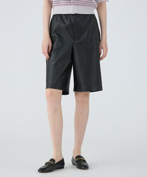 MACPHEE（マカフィー） ハーフパンツ パンツ レザーライク ハーフ