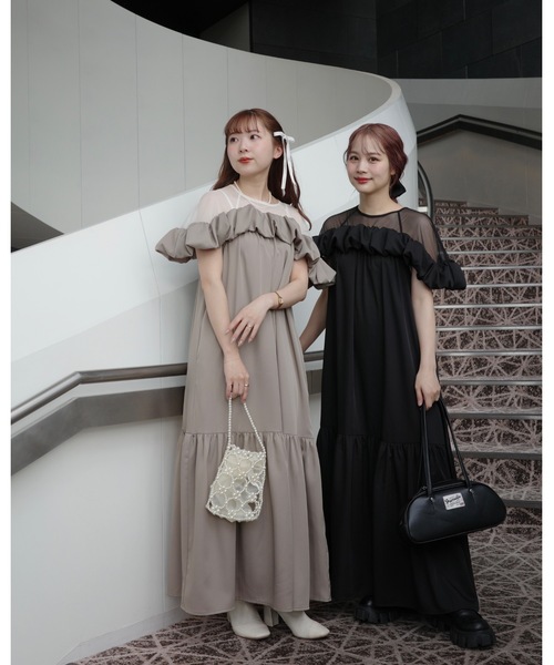 【 jumelle 】sheer docking opオケージョン　ワンピース jumelle ワンピース 「結婚式/オケージョン」sheer docking op