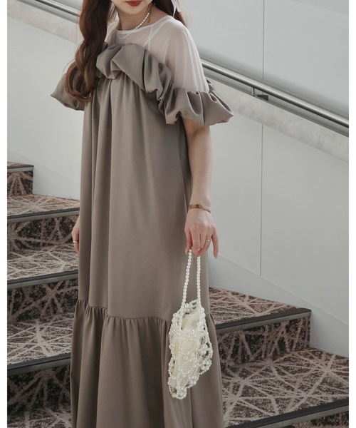【 jumelle 】sheer docking opオケージョン　ワンピース jumelle ワンピース 「結婚式/オケージョン」sheer docking op