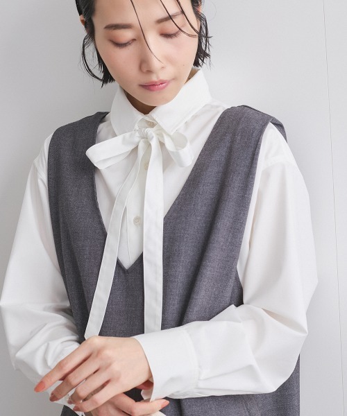 ブラウス シャツ アレンジボウタイブラウス「手洗い可能」 レディース