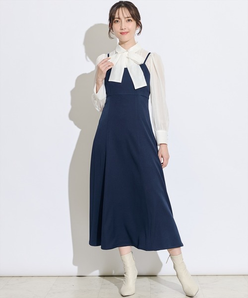 ebure エブール シルクシアーフレアキャミワンピース 38 ネイビー 未使用 ebure エブール シルクシアーフレアキャミワンピース 38 ネイビー 未