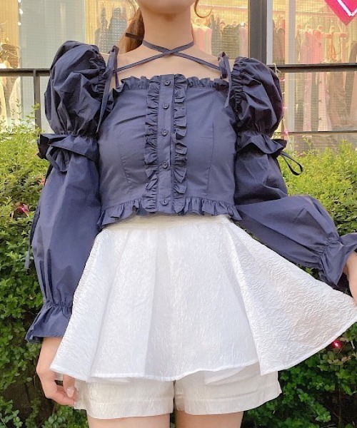tシャツ マルチフリルブラウス レディース