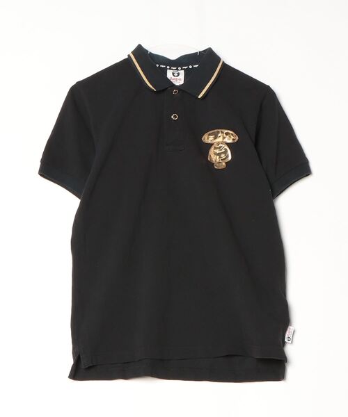 アベイシングエイプ　ポロシャツ　ワンポイント　　ブラック　M AAPE BY A BATHING APE 「AAPE APE」 ワンポイント半袖