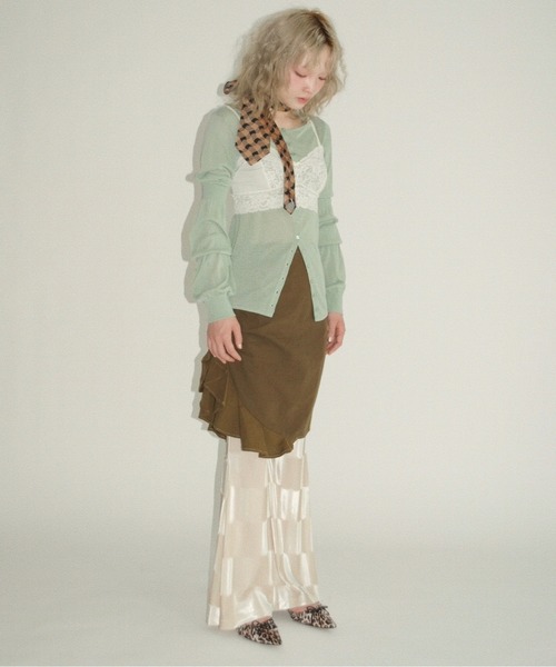 musubore（ムスボレ） カーディガン 夏 puff puff sleeve sheer