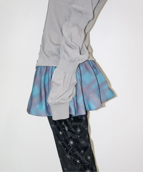 musubore カーディガン puff sleeve sheer cardigan / パフパフ