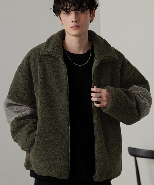 「MONO-MART」 ジップアップブルゾン M アイボリー メンズ_画像5