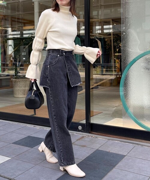 「fredy emue」 タートルネックニット 38 アイボリー レディース_画像3