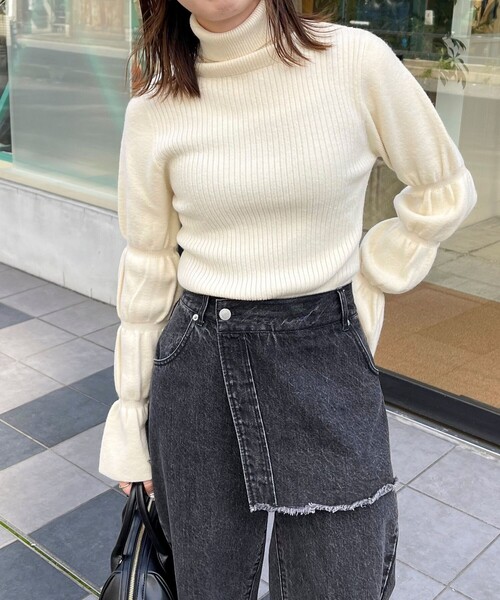 「fredy emue」 タートルネックニット 38 アイボリー レディース_画像6