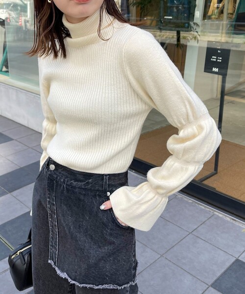 「fredy emue」 タートルネックニット 38 アイボリー レディース_画像8