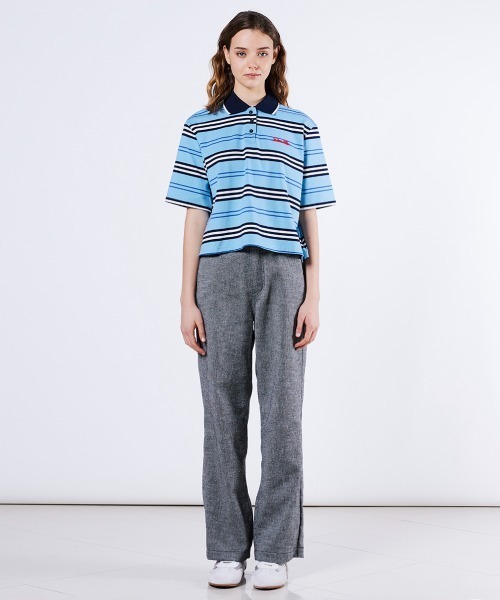 【美品】アルベロベロ　olleborebla  ボーダー　ポロシャツ　ロング丈 DOUBLE STANDARD CLOTHING tシャツ ボーダーポロシャツ