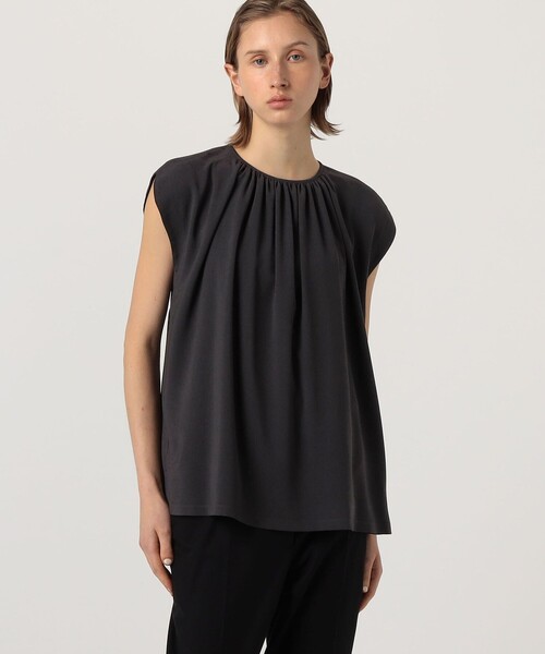 デプレ☆新品今期ジャージーライクジョーゼットブラウス黒DESPRES DES PRES（デプレ） ブラウス シャツ ジャージーライクジョーゼット