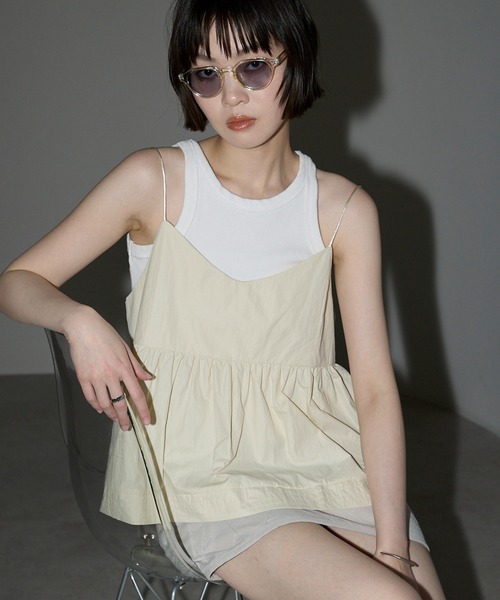 leimn 「サテン風ペプラムキャミ」 レディース : ZOZOTOWN Yahoo!店