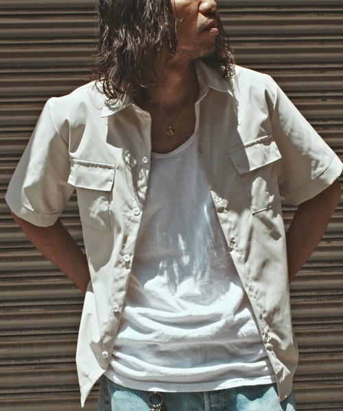 ALL RUNS シャツ Regular collar short sleeve shirt