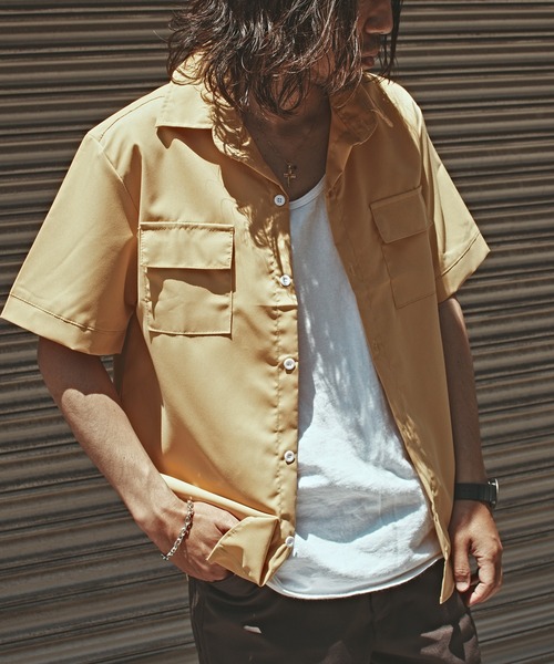 ALL RUNS シャツ Regular collar short sleeve shirt