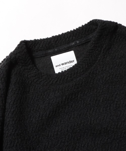［美品］アンドワンダー 長袖 ブラックカットソー and wander 「and wander」 長袖Tシャツ M ブラック メンズ