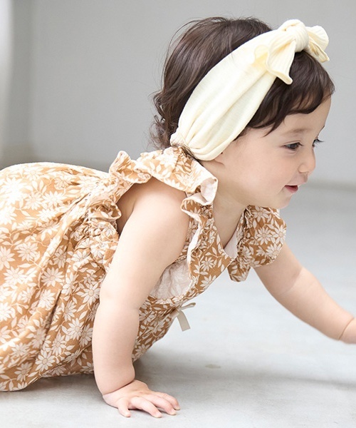 petit main ベビー服 ロンパース 「リンク」花柄シャーリング