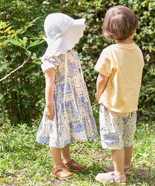 petit main ベビー服 ロンパース 「リンク」花柄シャーリング