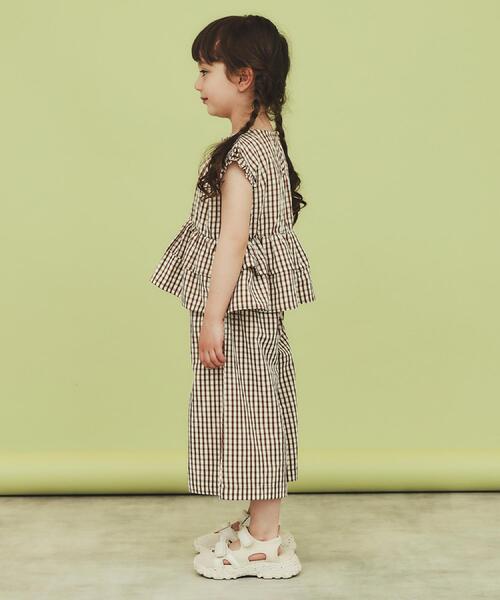 THE SHOP TK ブラウス シャツ 「110-150」ギンガムチェックティアード