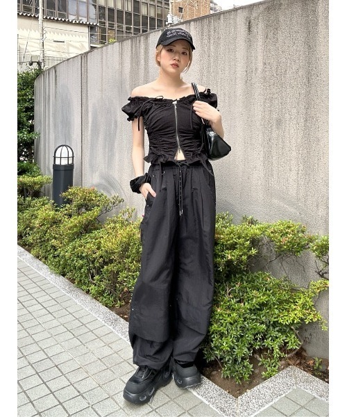 SLY スラックス パンツ FRONT BUTTON STRAIGHT PT フロント