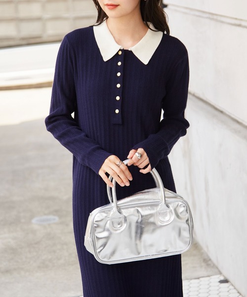 RANAN（ラナン） ワンピース 「低身長サイズ追加！」リブニットポロ