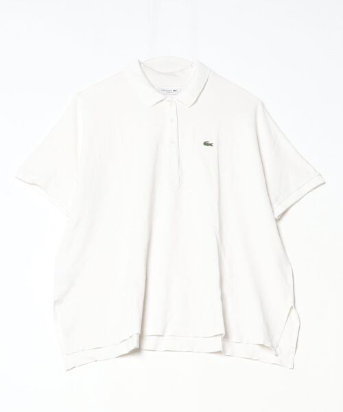 「LACOSTE」 半袖ポロシャツ S ホワイト レディース